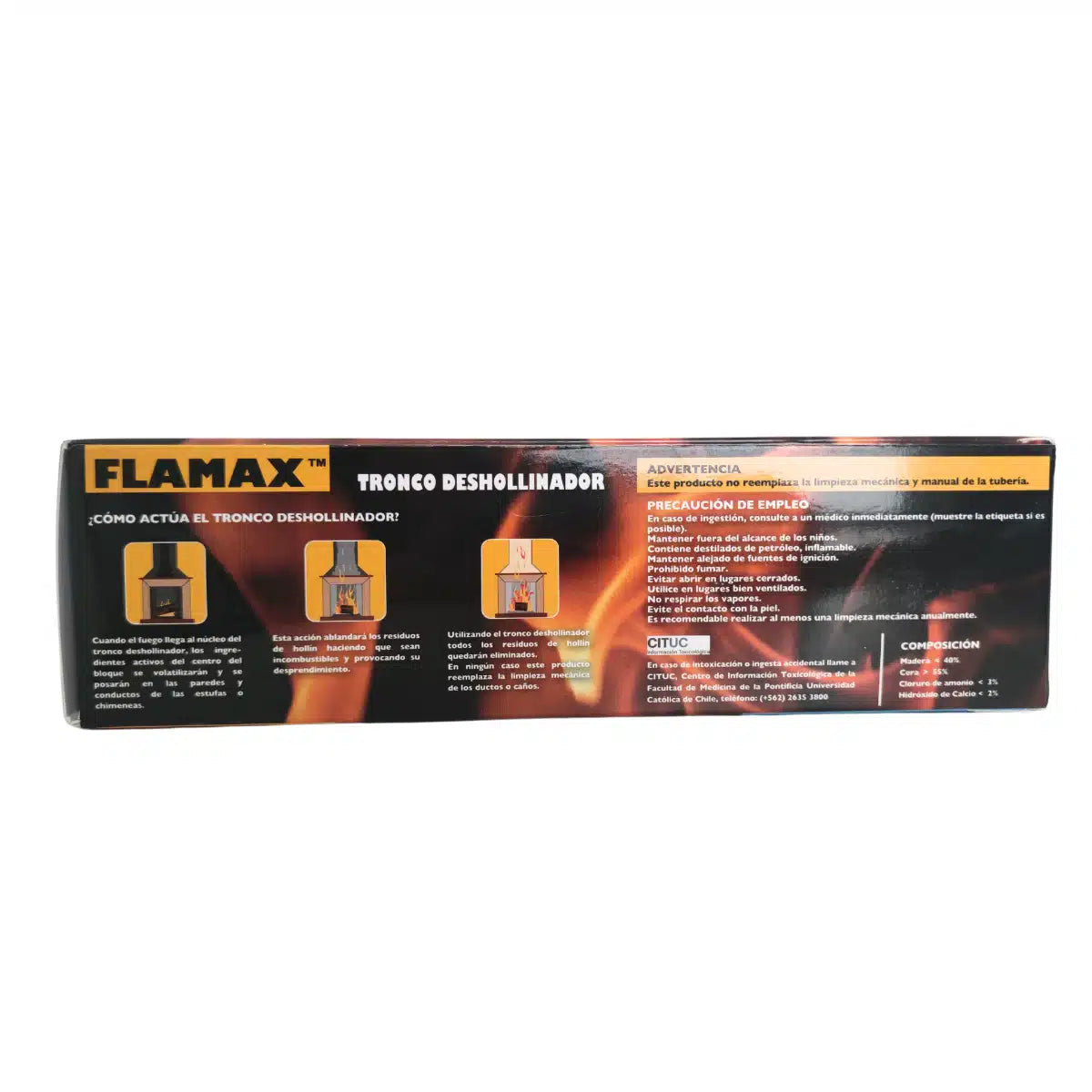 Tronco deshollinador Flamax para chimeneas y estufas
