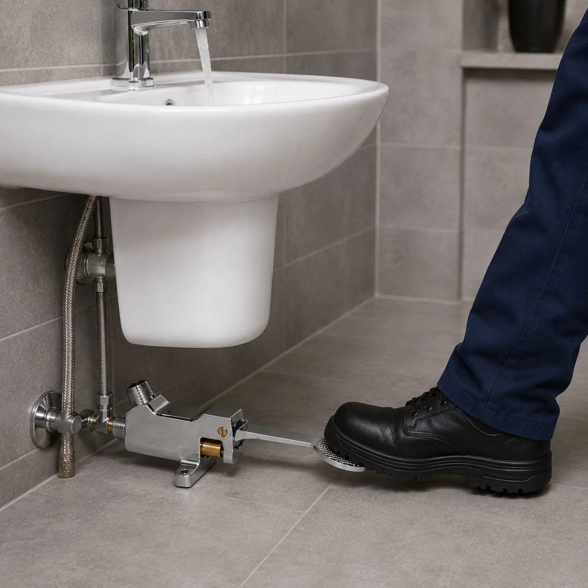 Válvula de pedal TAUMM 1/2” HE-HE para accionamiento con pie