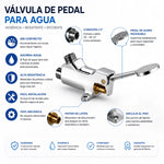 Válvula de pedal TAUMM 1/2” HE-HE para accionamiento con pie