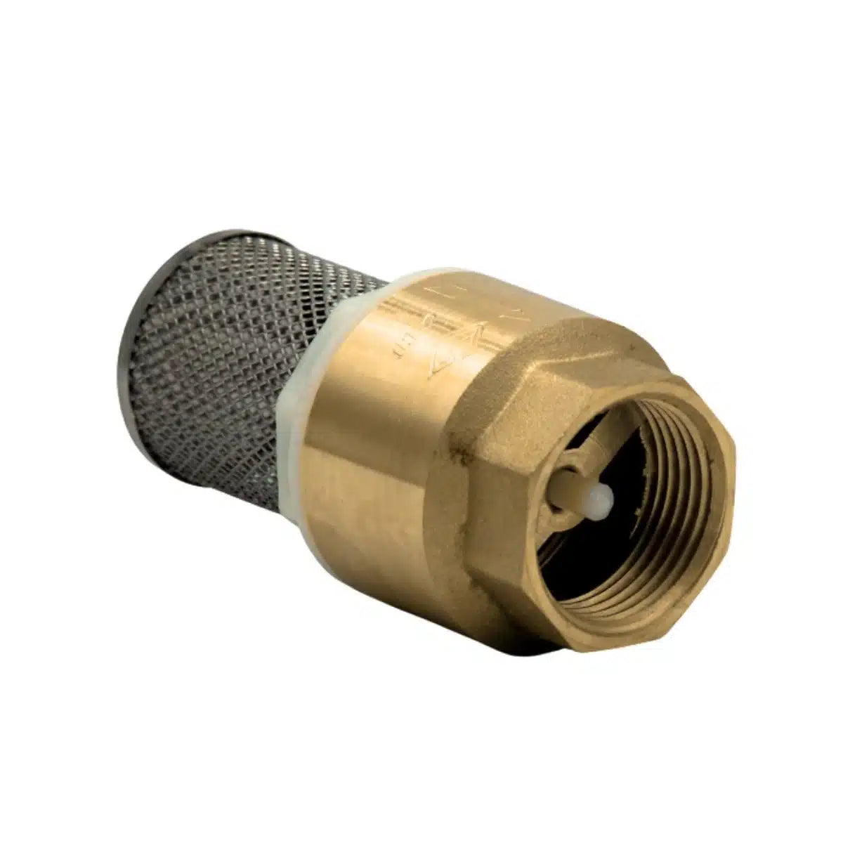 Válvula de retención de fondo Taumm 1/2'' con filtro, para protección del sistema de bombeo.