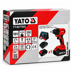 Set de llave de impacto inalámbrica YATO YT-827792 de 18V y 350 Nm con batería y cargador