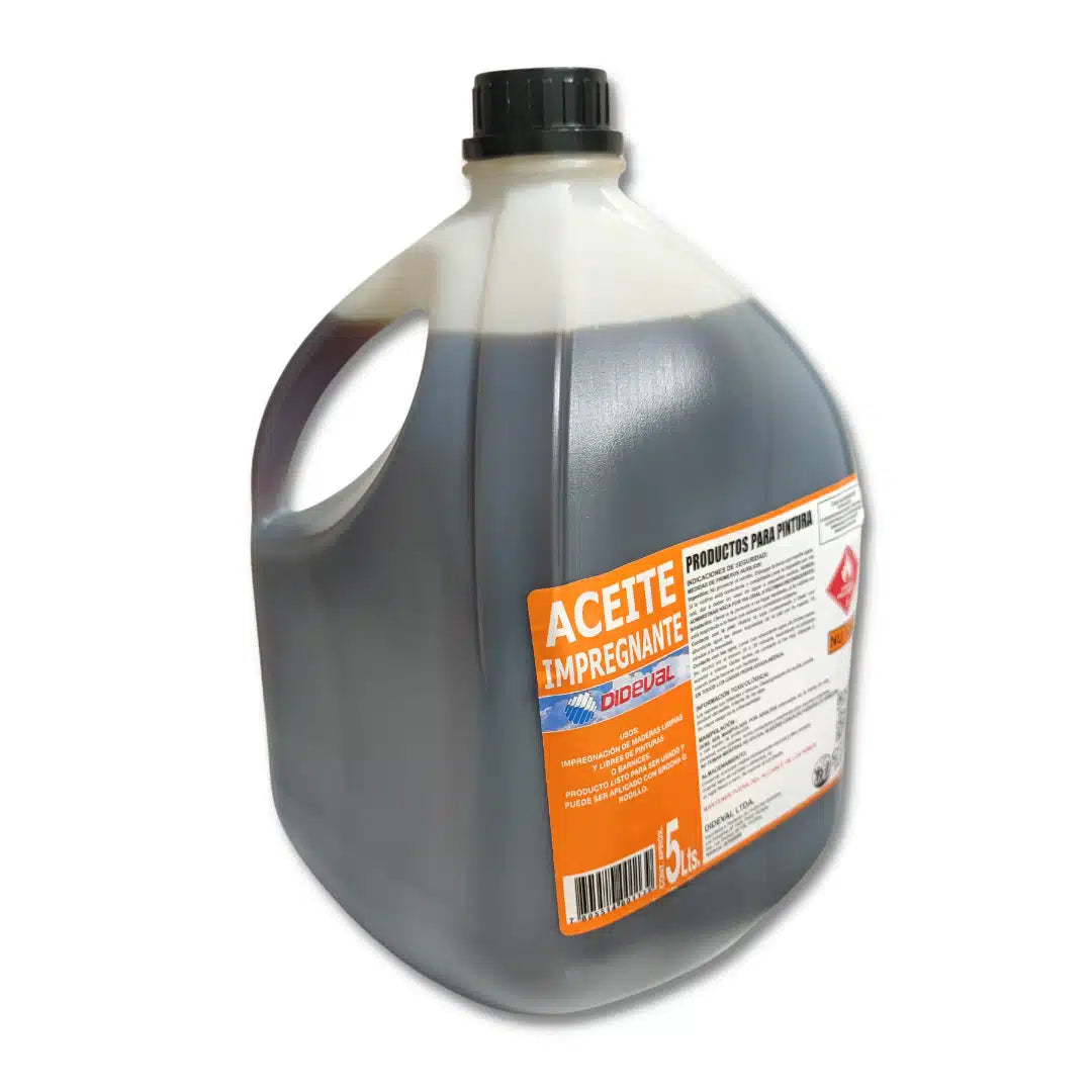 Bidón de 5 litros de aceite impregnante para tratamiento y protección de madera en exteriores e interiores