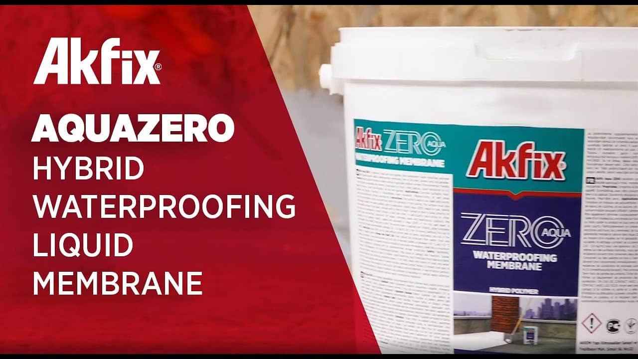 Membrana impermeabilizante líquida Akfix Aquazero para techos, pisos y jardines, recubrimiento de poliuretano flexible y resistente a la penetración de raíces.