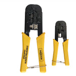 Herramienta crimpeadora y pelacables multiuso Inoxcrom para conectores RJ45 (red) y RJ11 (teléfono), de acero resistente.