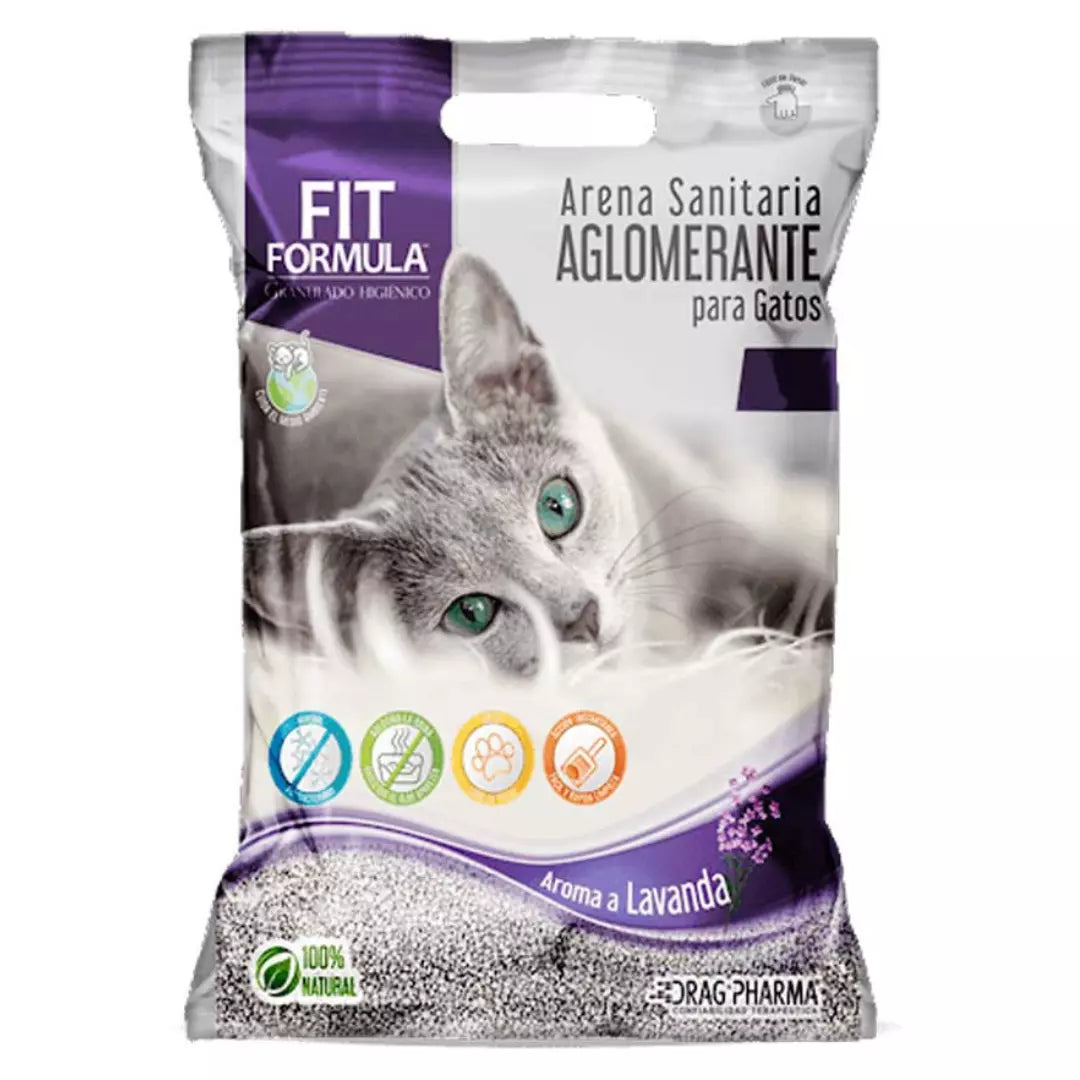 Pallet de arena aglomerante para gatos Fit Formula para con aroma a lavanda