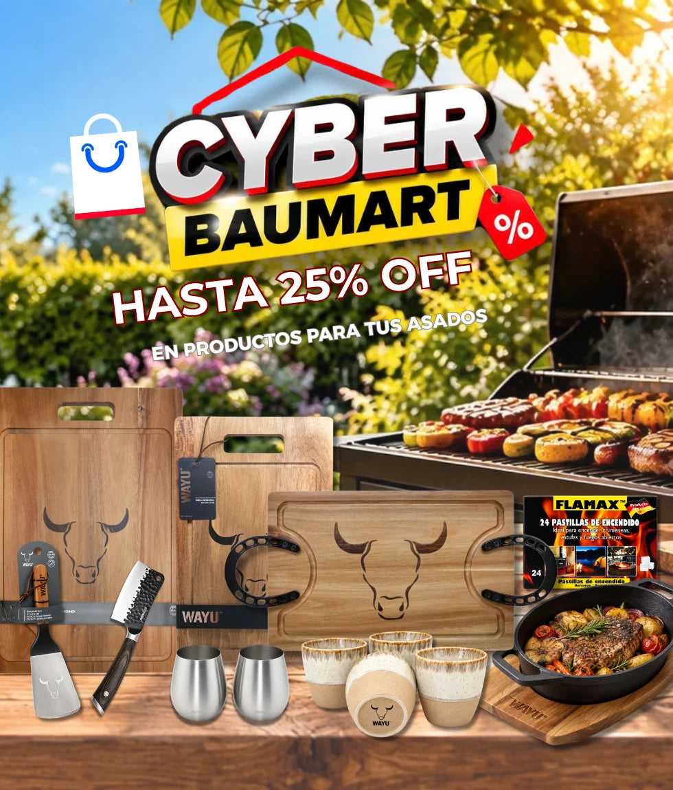 Productos para asados, parrillas, utensilios y accesorios para terrazas disponibles en Baumart Chile
