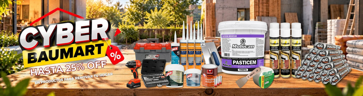 Materiales de construcción, sellos y adhesivos, herramientas manuales y eléctricas disponibles en Baumart Chile
