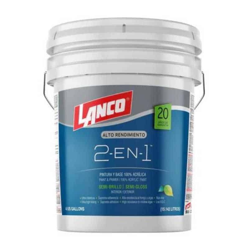 Lanco Esmalte Al Agua 2 En 1 - Semibrillo (Disponible En Blanco Semibrillo)