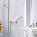 Barra de seguridad de 47.5 cm de acero inoxidable para baño y ducha, manilla antideslizante de apoyo para prevenir accidentes y caídas.