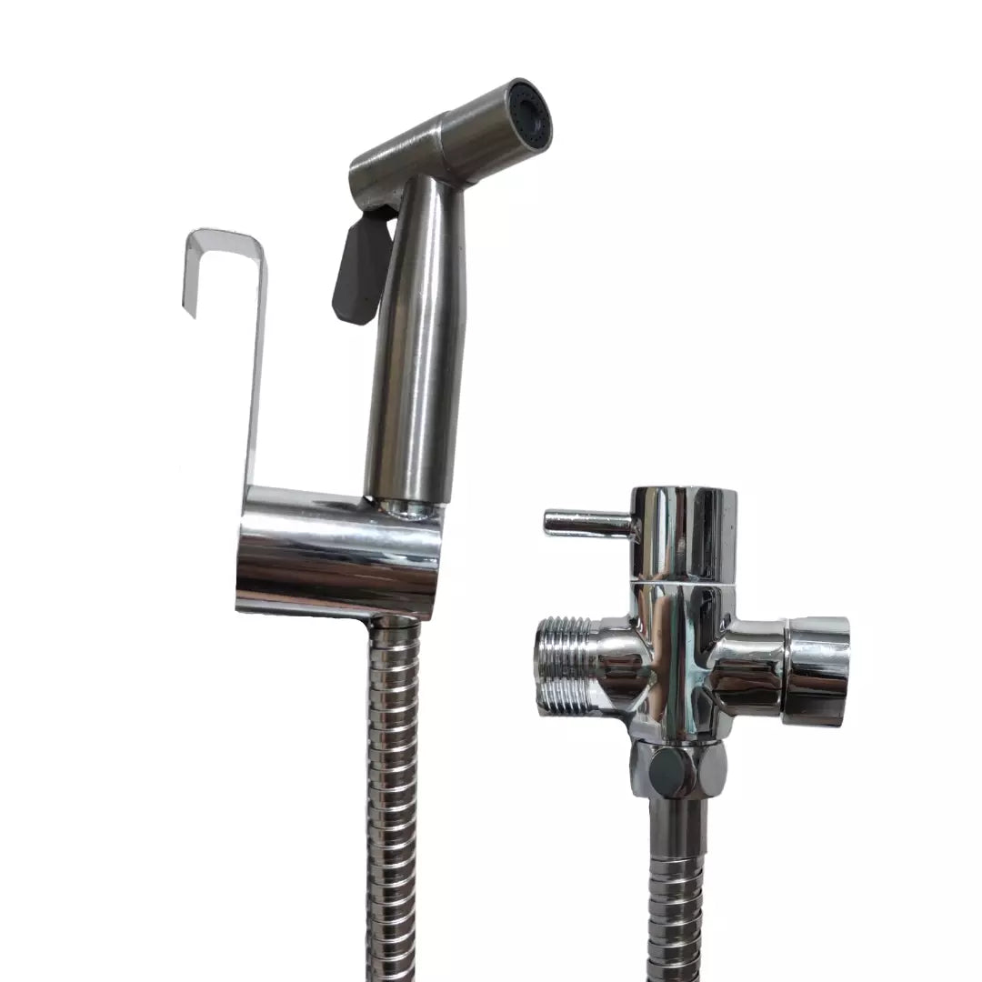 ducha bidet árabe premium Inoxcrom, con manguera flexible y rociador de mano fabricado en acero inoxidable para máxima higiene.