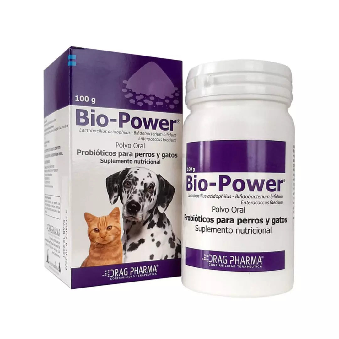 suplemento probiótico Bio Power para perros y gatos, para salud digestiva e intestinal