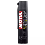 Lubricante Motul C3 Off Road 400 ml en aerosol para cadenas de moto, fórmula de alta adherencia y resistencia al agua/polvo, ideal para motocicletas todoterreno.