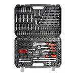 Juego de dados y llaves combinadas Yato de 216 piezas, set profesional de herramientas de cromo vanadio para mecánica, automotriz e industria.