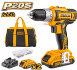 Taladro inalámbrico Ingco 20V con dos baterías y cargador