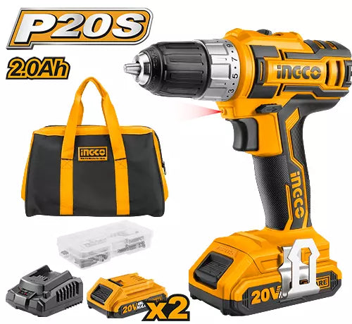 Taladro inalámbrico Ingco 20V con dos baterías y cargador