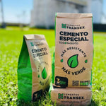 Eco Saquito (bolsa ecológica) de 3 kg de Cemento Especial Transex, producto de fraguado rápido para reparaciones y sellado de emergencia en construcción.