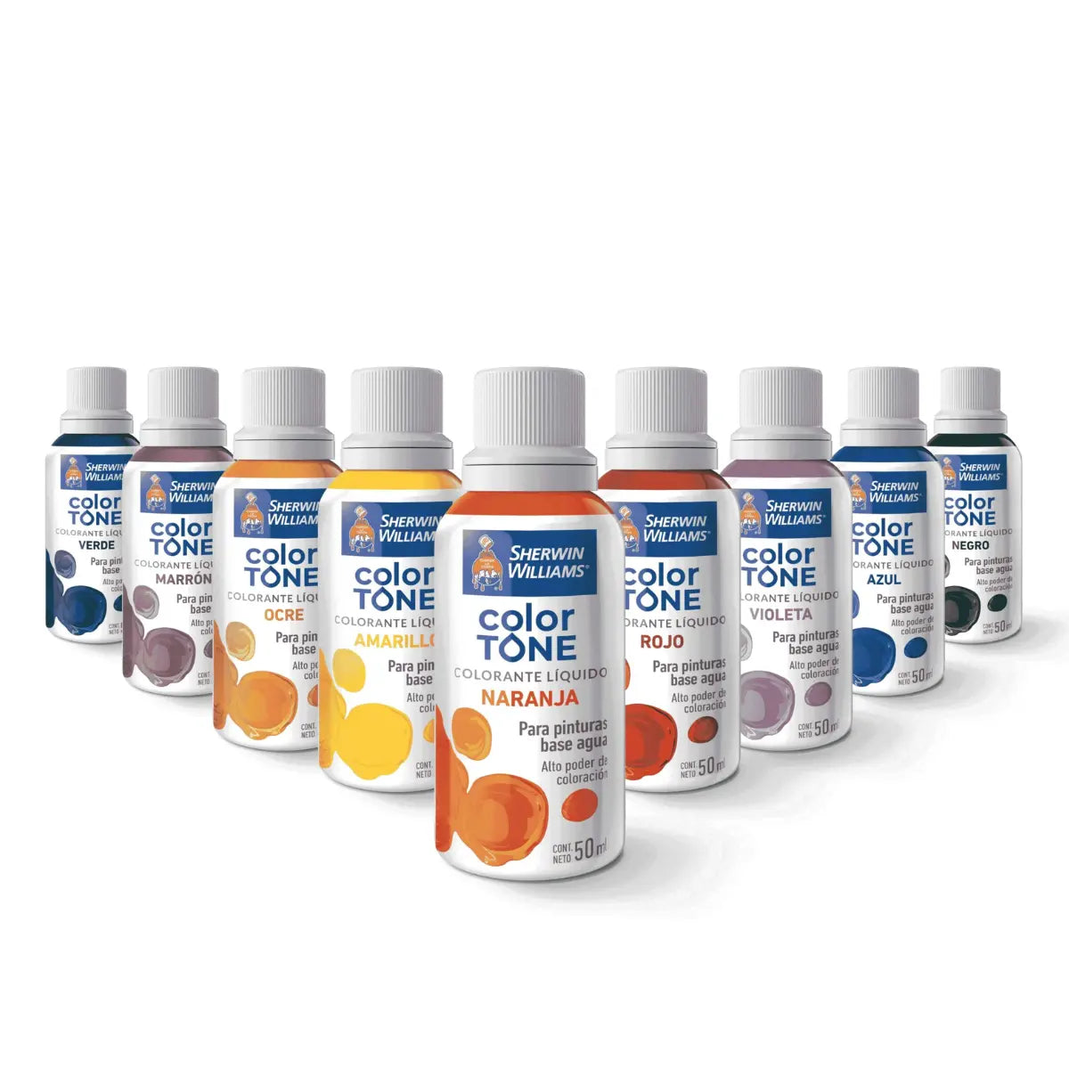 Tinte para pintura Sherwin Williams Color Tone 50ml, variedad de colores.