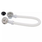Kit de desagüe completo para bañera con tapón, tubo flexible de conexión y campana de rebalse (rebosadero) para evitar inundaciones.