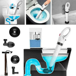 Destapador de tuberías a presión con manómetro y múltiples cabezales para baño y cocina