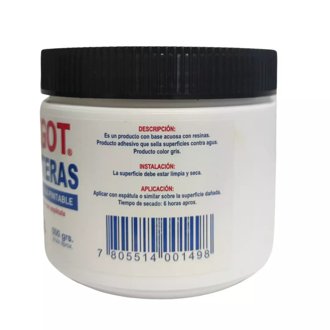 Sellador tapagoteras Didegot gris pintable 500gr
