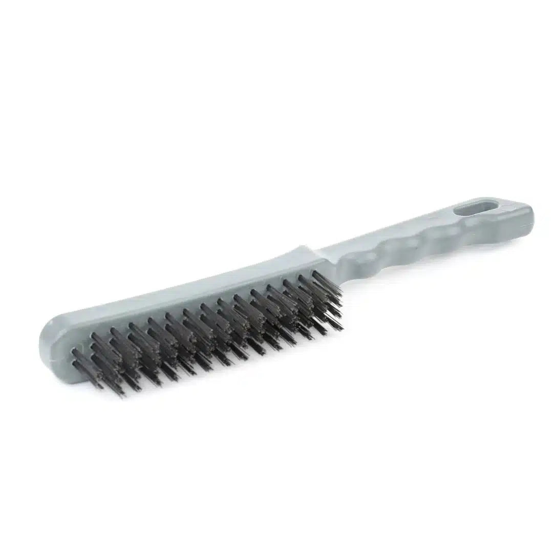 escobilla de acero con mango ergonómico Yato YT-6354, herramienta para limpieza y remoción de óxido, pintura y escoria.