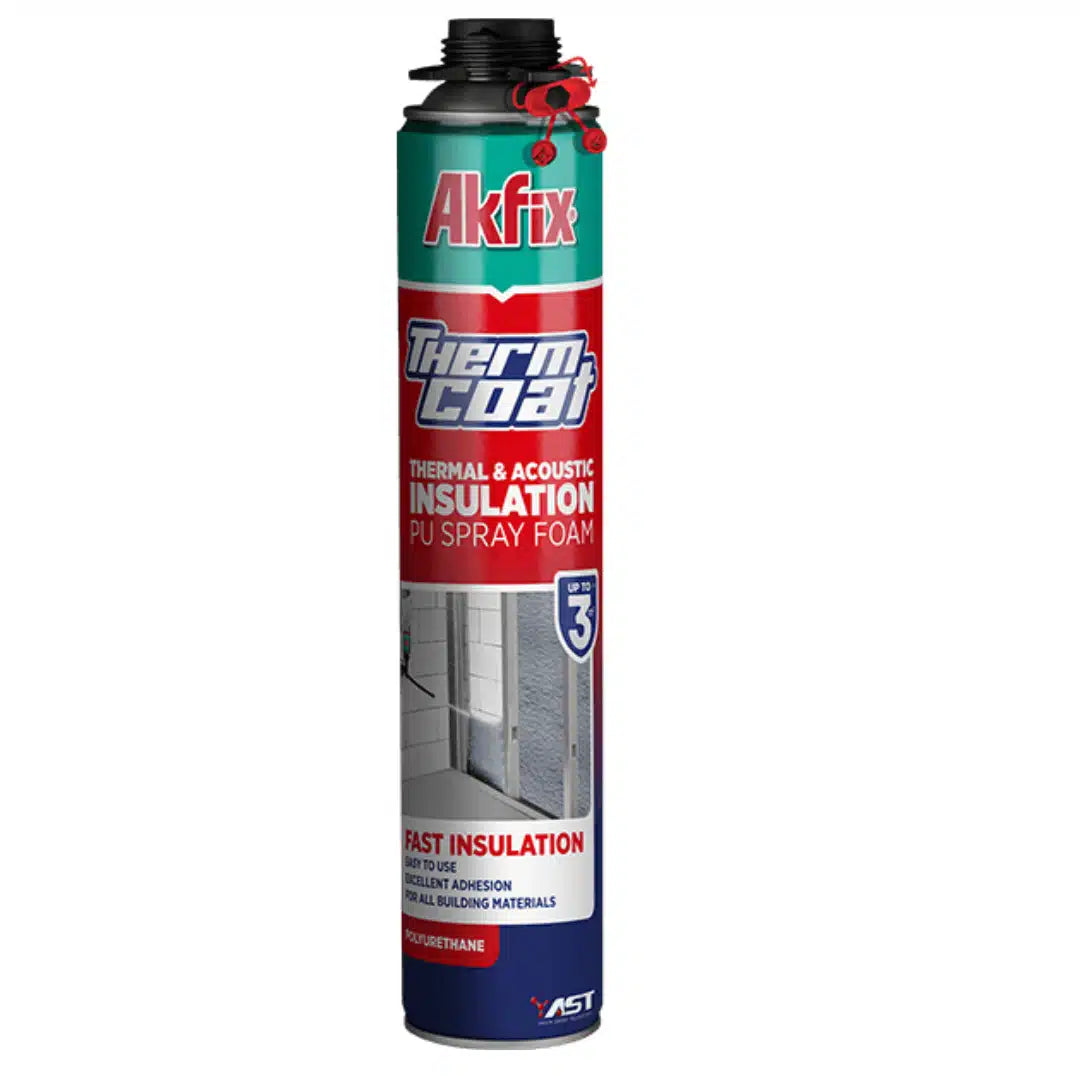 Poliuretano proyectado Akfix 750ml para aislamiento térmico y acústico.