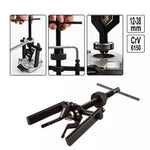 Extractor profesional de rodamientos interiores Yato, rango 12-38 mm, herramienta automotriz esencial para desmontar cojinetes de agujero ciego en vehículos y maquinaria.