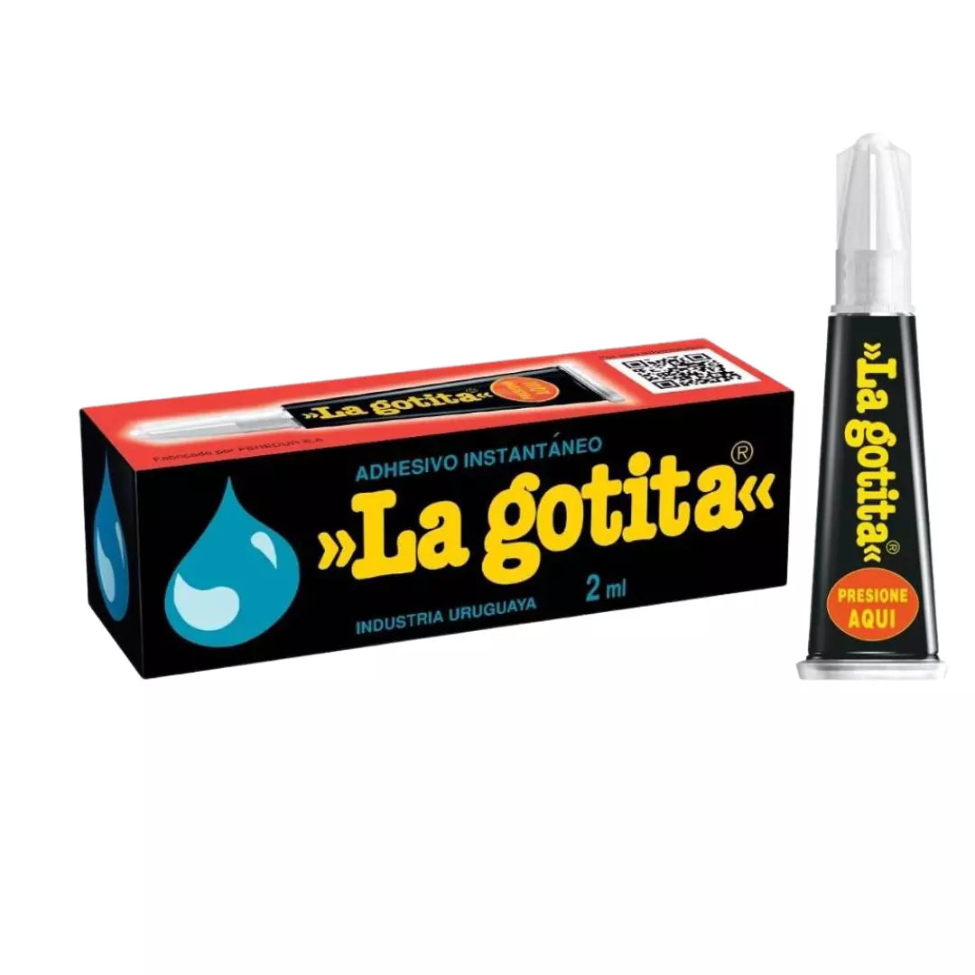 Adhesivo instantáneo La Gotita de 2 ml, pegamento cianoacrilato de alta resistencia para reparaciones rápidas y uso multiuso en el hogar y taller.