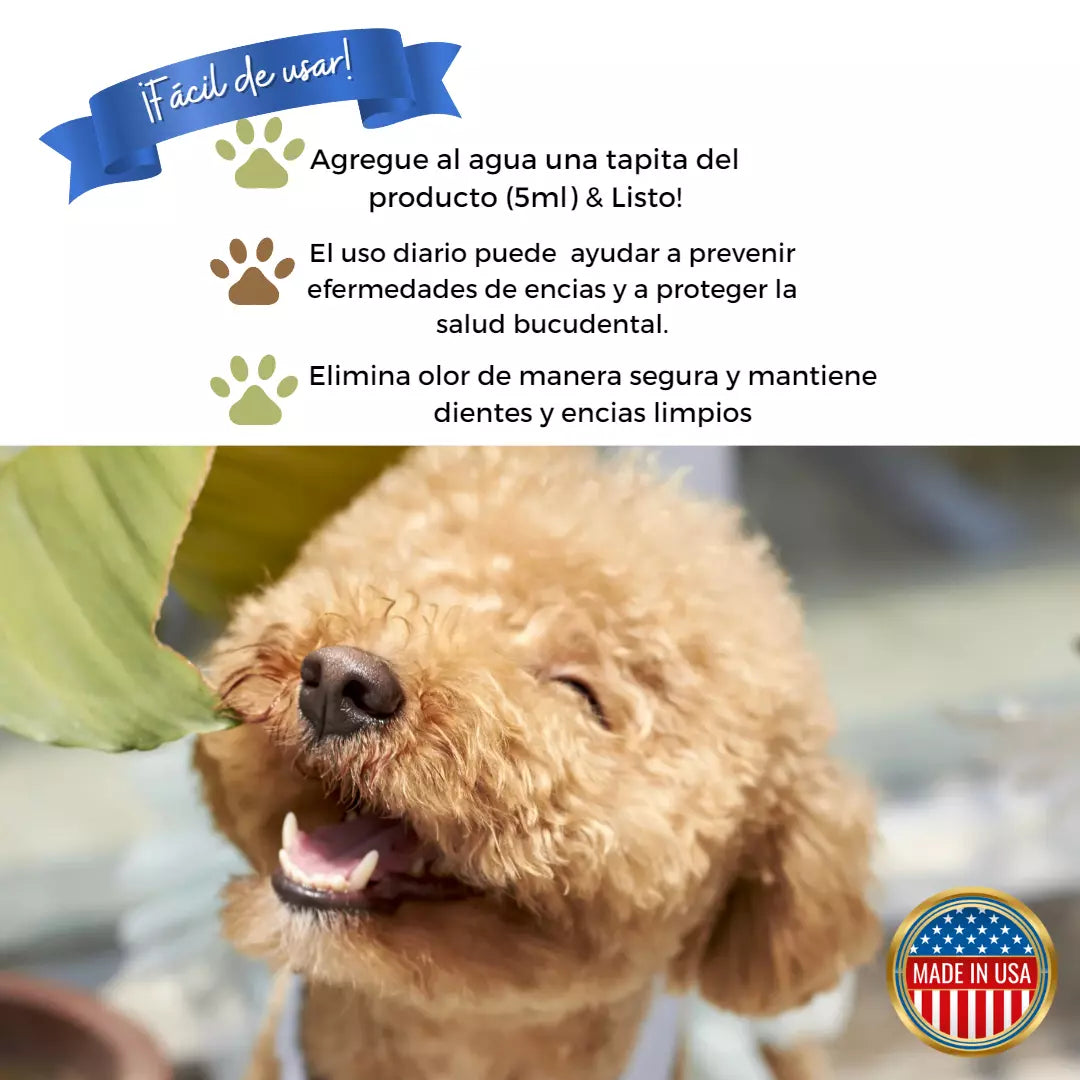 Aditivo Oxyfresh 237 ml para limpieza dental de perros.