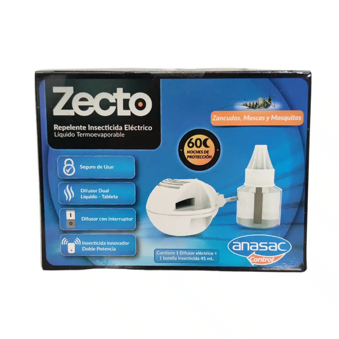 Insecticida Zecto líquido para repeler zancudos e insectos hogar