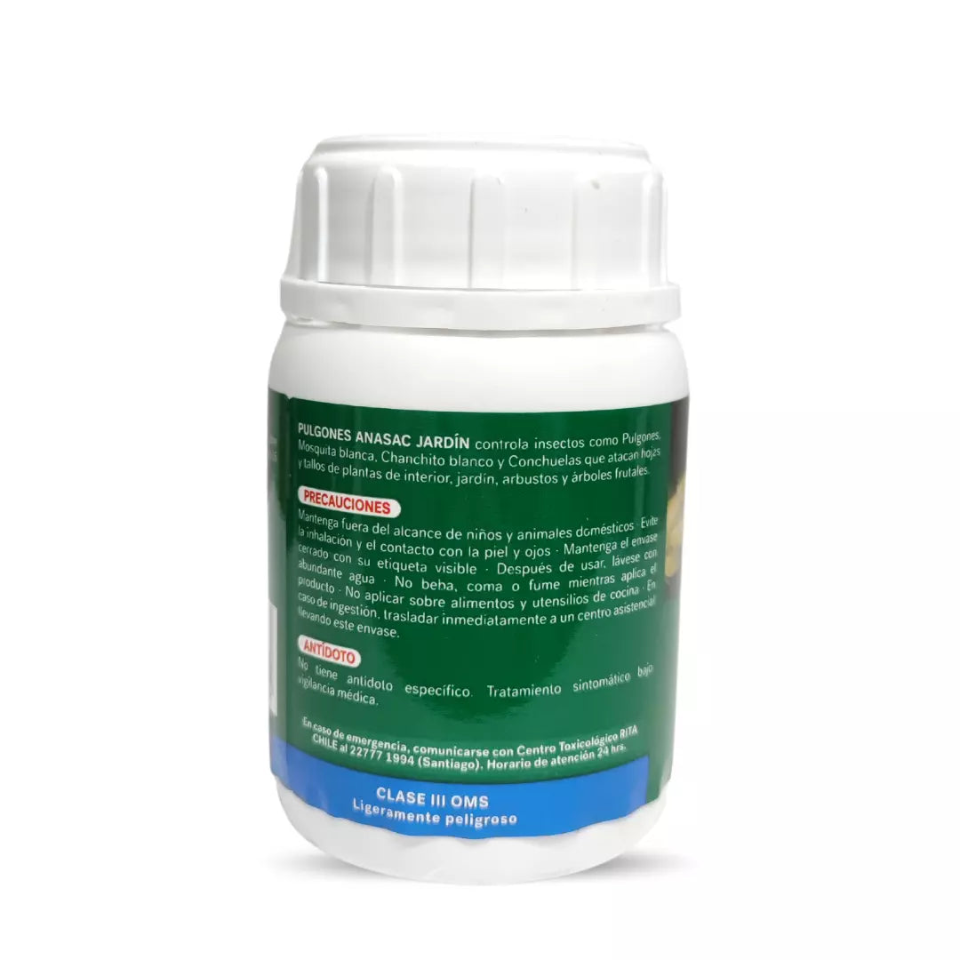 Pack 6 insecticidas líquidos Anasac 100ml para pulgones, concentrado de contacto y sistémico para el control de áfidos en plantas ornamentales y huertos.