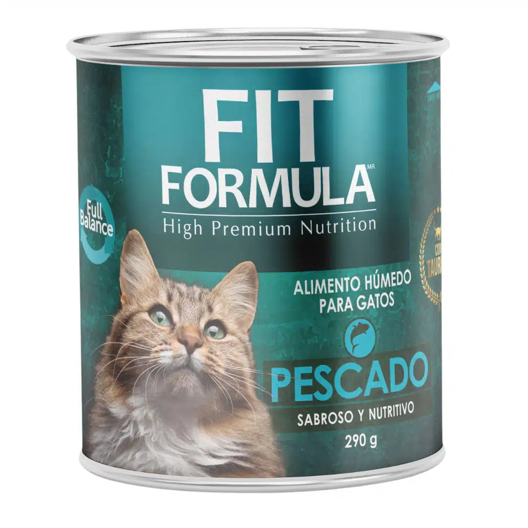 4 latas de comida húmeda Fit Formula para gatos, con sabor a pescado