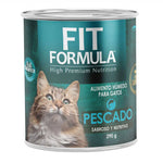 Pack de 12 latas de 290 gramos de alimento húmedo Fit Formula sabor pescado para la nutrición diaria de gatos