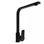 Llave monomando Taumm para lavaplatos en acabado negro mate, grifería de cocina de diseño moderno y alta resistencia.