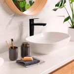 Monomando Lavamanos Taumm Alto NOTTE Negro Mate para Lavabo Elevado