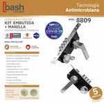 Cerradura de embutir Bash 8809 de manilla principal, fabricada en acero inoxidable, ideal para puertas de acceso que requieren durabilidad y seguridad