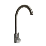 Monomando de lavaplato vertical de acero INOX, grifo de cocina con caño giratorio y palanca única para control de agua.
