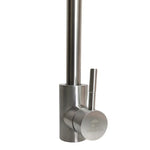 Monomando de lavaplato vertical de acero INOX, grifo de cocina con caño giratorio y palanca única para control de agua.