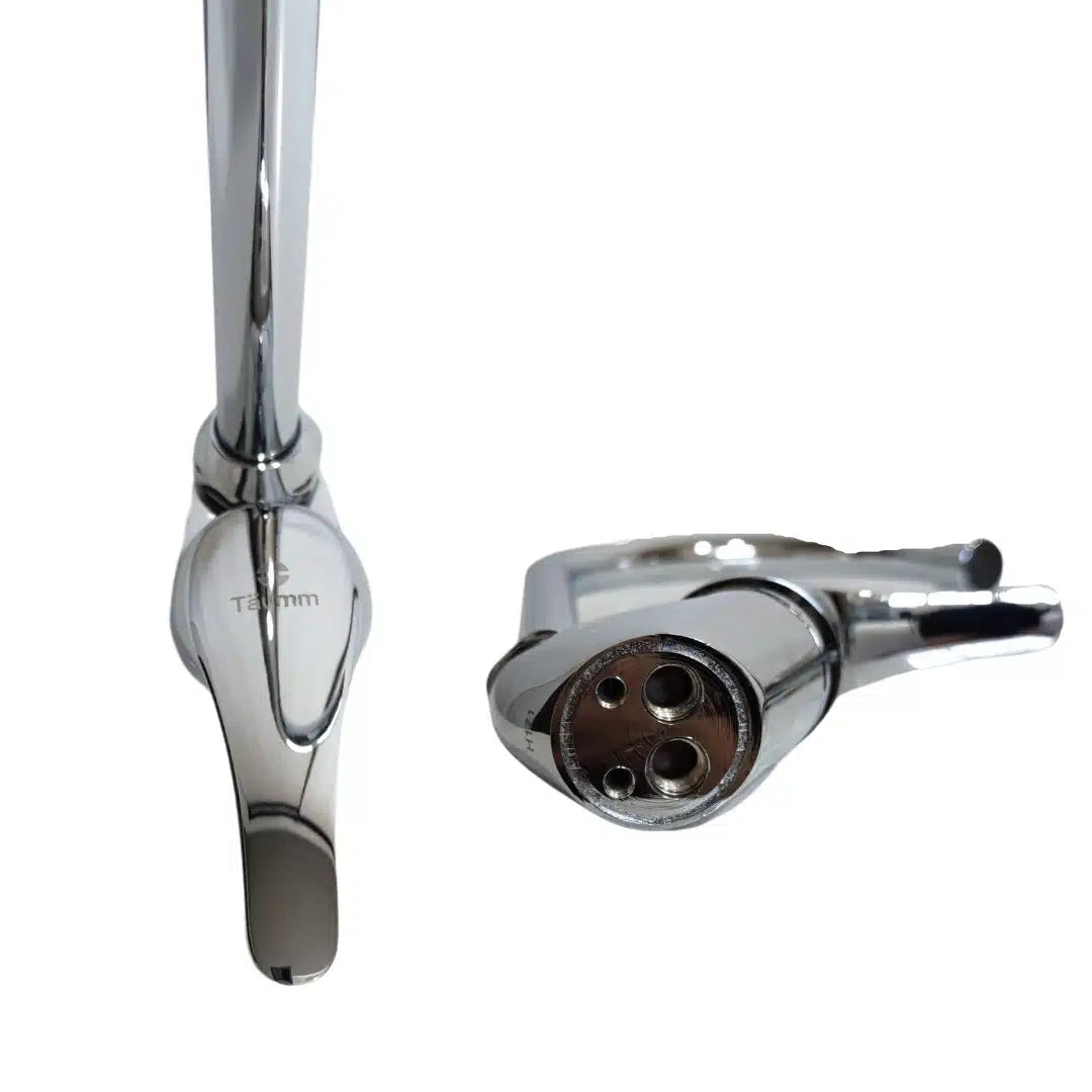 Llave monomando vertical Taumm Colomba para lavaplatos, grifo de cocina de latón cromado con diseño funcional y duradero.
