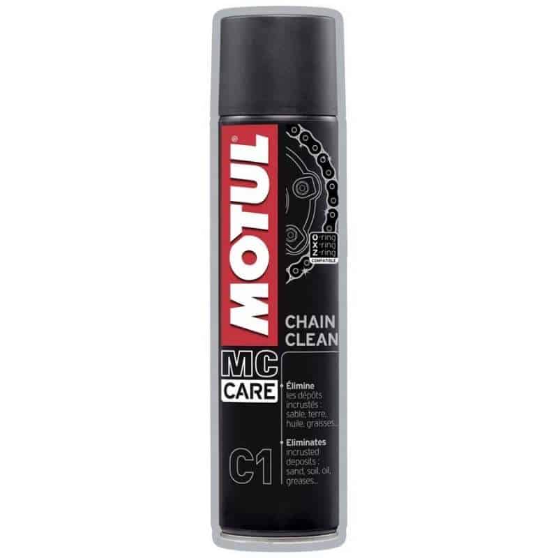 Limpiador Motul Chain Clean C1 para cadenas de moto.
