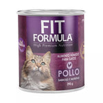 12 latas de 290 gramos de comida húmeda Fit Formula sabor pollo para gatos, que promueve la hidratación y nutrición diaria
