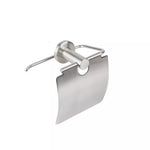 Porta rollos de papel higiénico de acero inoxidable con tapa, accesorio de baño resistente a la corrosión para montaje en pared.