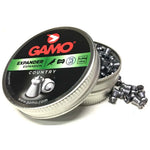 Lata de 250 Postones Gamo Expander 5.5 para caza y tiro deportivo.