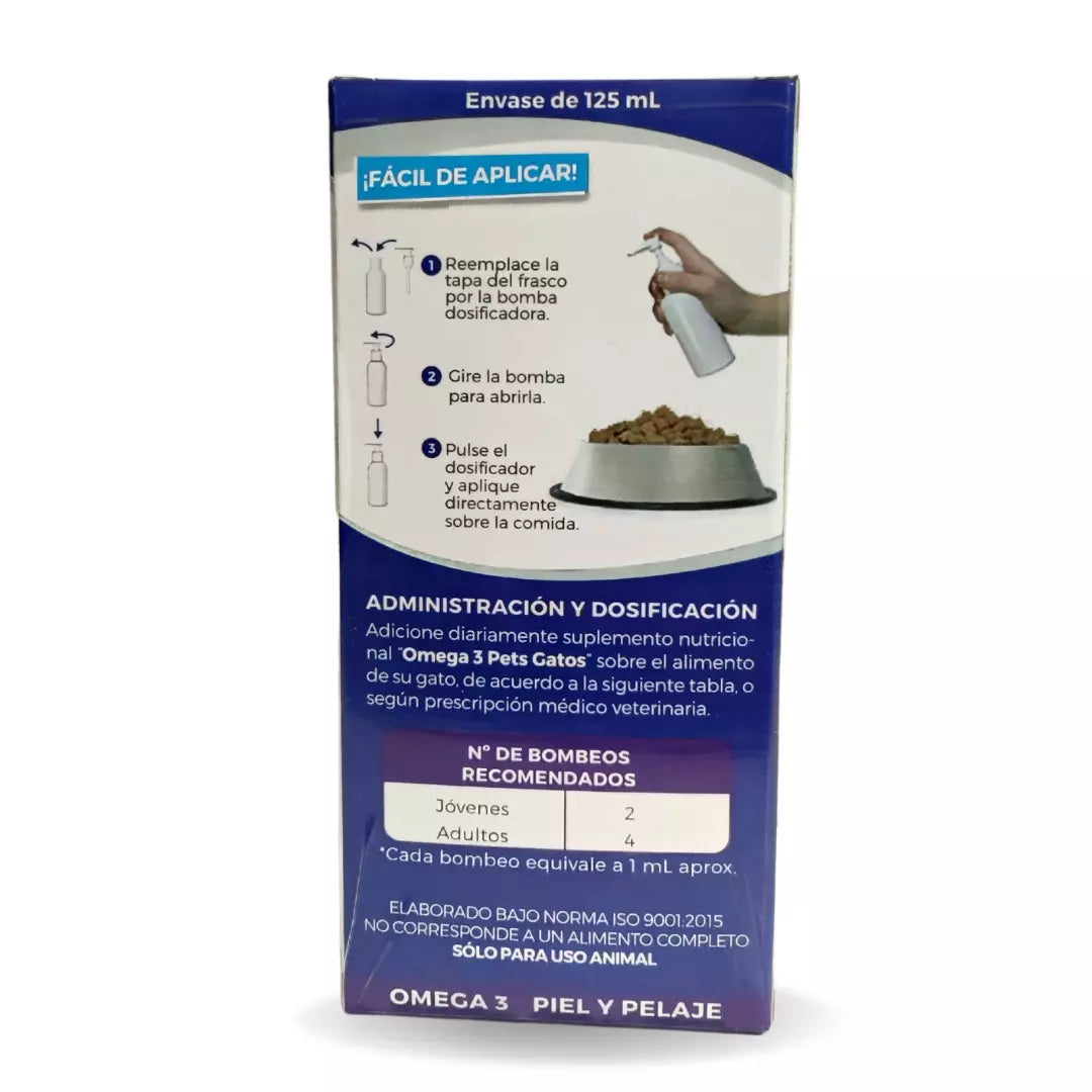 Suplemento Superpet Omega 3 6 para gatos con EPA DHA 125 ml