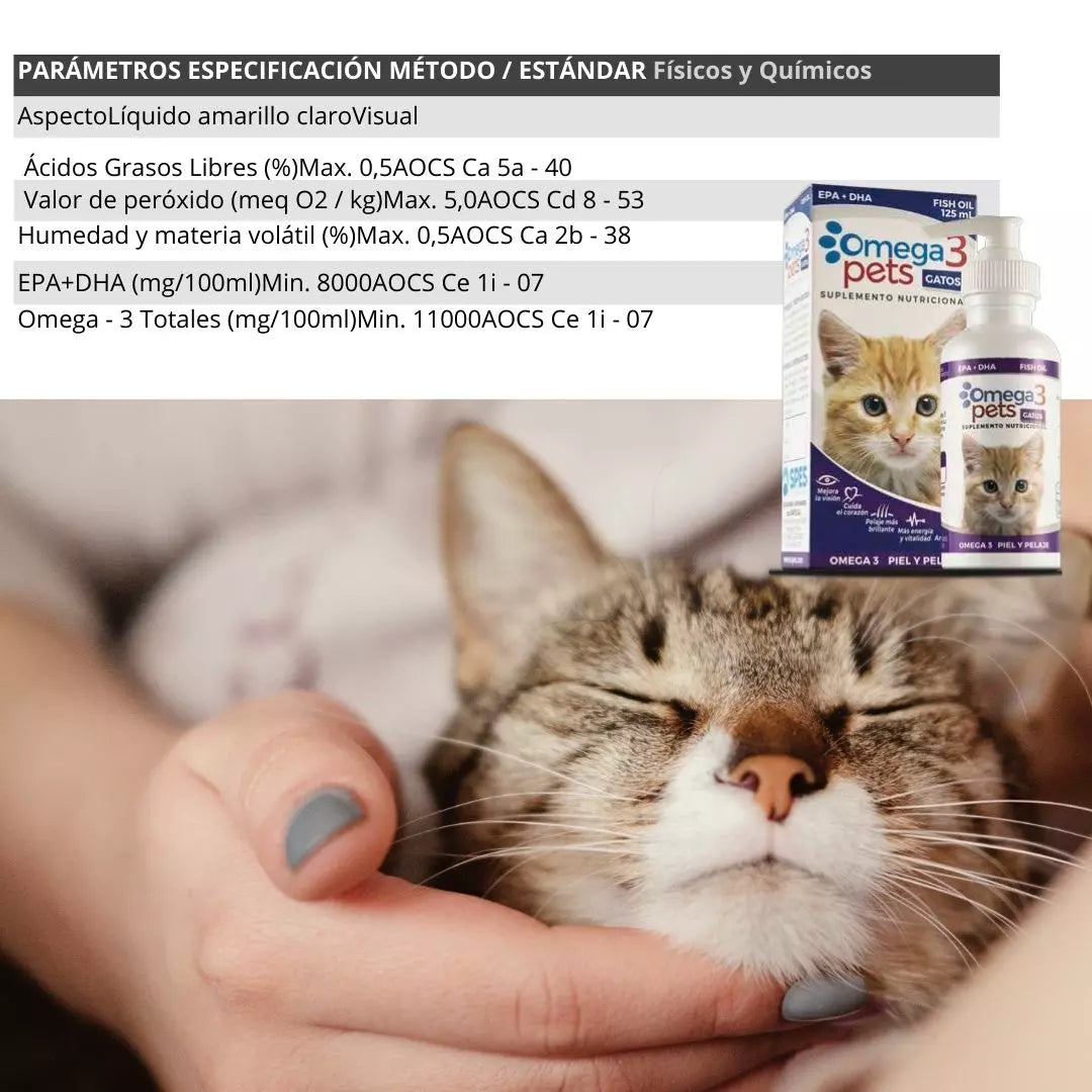 Suplemento Superpet Omega 3 6 para gatos con EPA DHA 125 ml