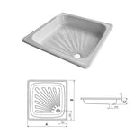 Receptáculo de Ducha 70x70 Taumm: Acero esmaltado para baños modernos y duraderos.