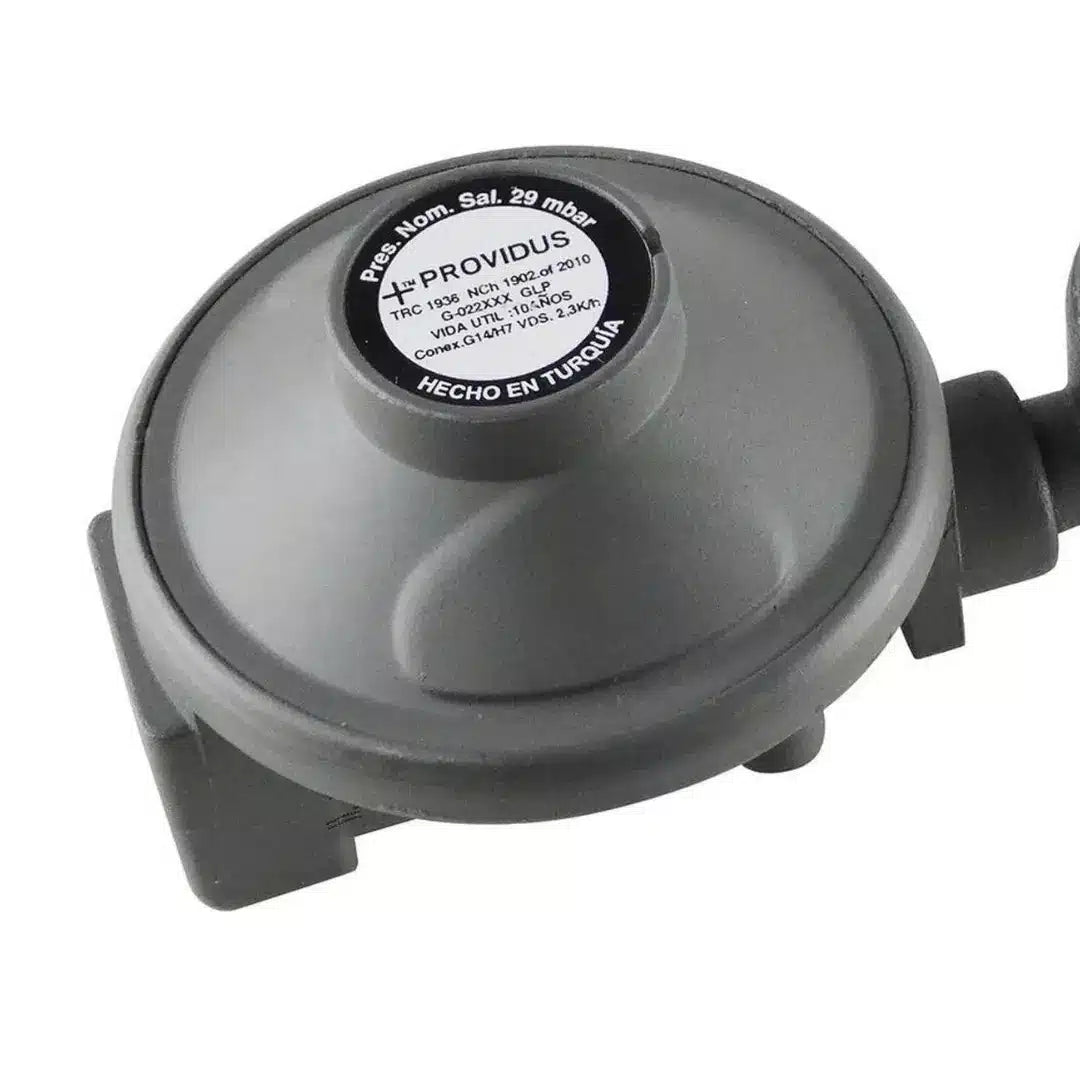 Regulador de gas 45kg doble certificado Providus con flexibles.
