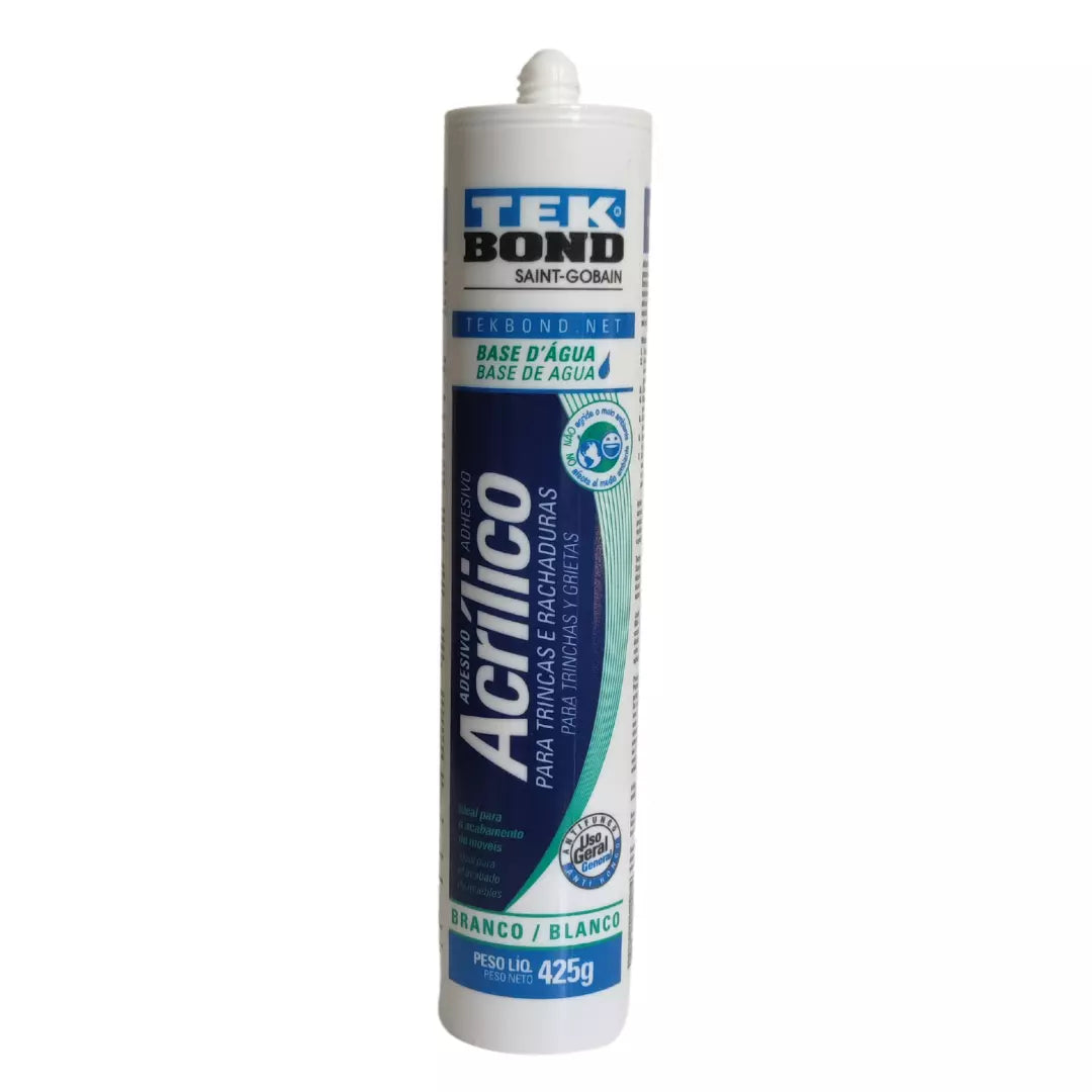 Caja de 24 cartuchos de sellador acrílico pintable Tekbond de 280ml, color blanco, para el sellado y reparación de paredes