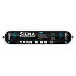 Sellador de poliuretano STENA S690 600 ml junto a aplicación en junta de construcción con pistola calafatera metálica.