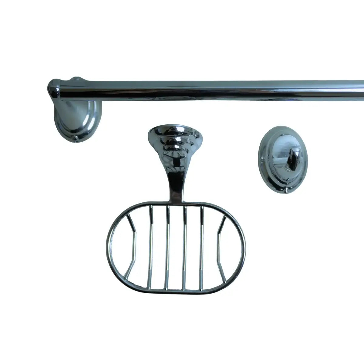 Set de 5 accesorios de baño Taumm Tipo Colomba en Zamak cromado.